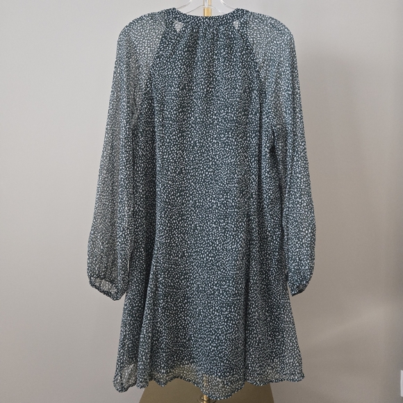 Joie Arctic Animal Spot Balloon Long Sleeve Green Dress size MEDIUM - Picture 3 of 10